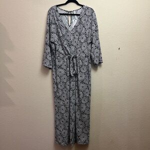 NWT Printed Tie-Front Gaucho Jumpsuit in 2x!
